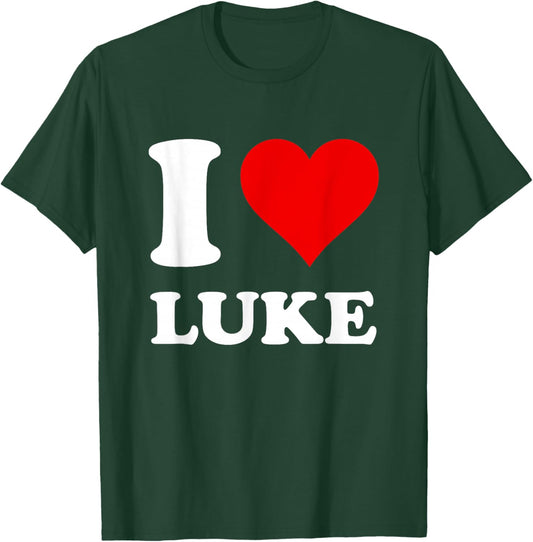 Red Heart I Love Luke T-Shirt - T-Shirt | Forest