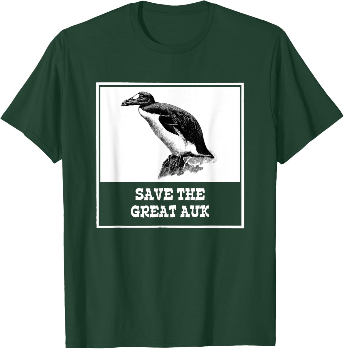Save The-Great Auk Funny Extinct Animal Weird Bird T-Shirt - T-Shirt | Forest
