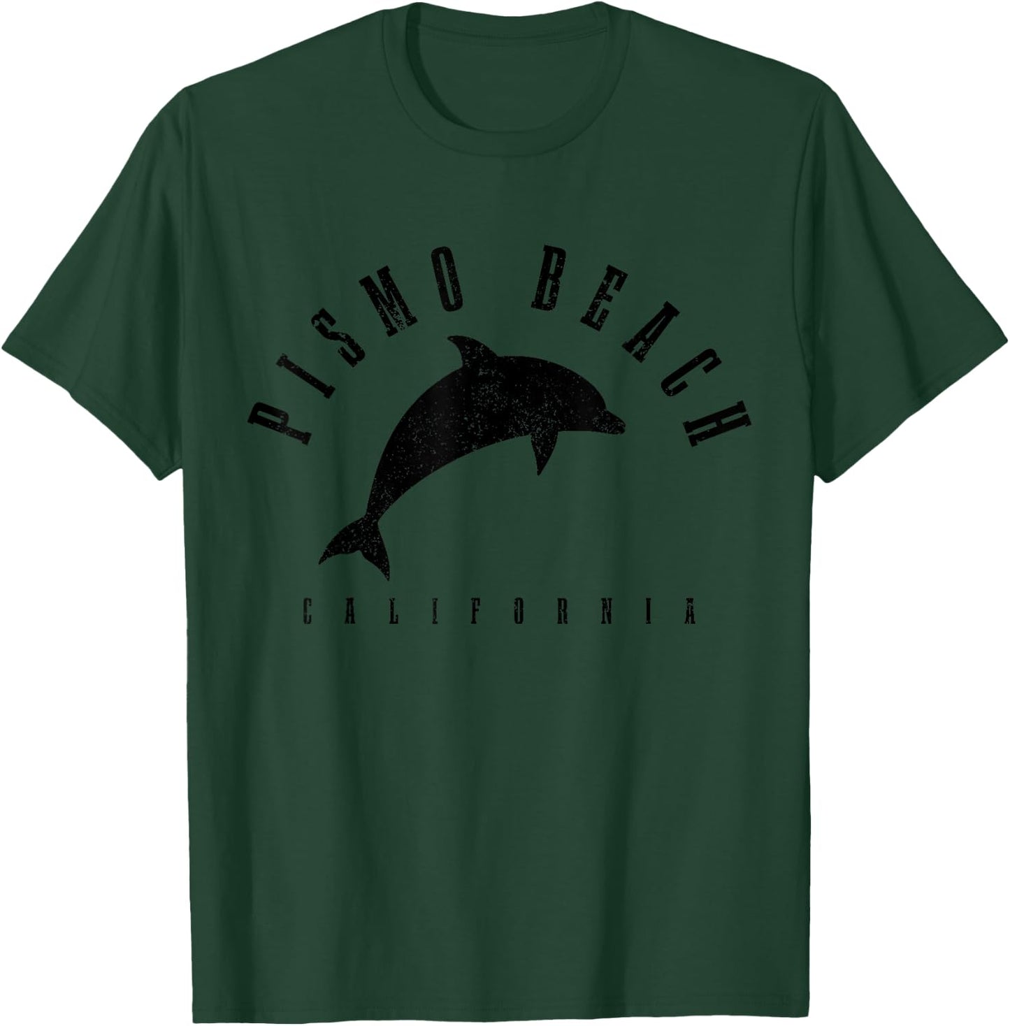 Pismo Beach California CA Vintage Dolphin Vacation Men Women Girls Kids T-Shirt - T-Shirt | Forest