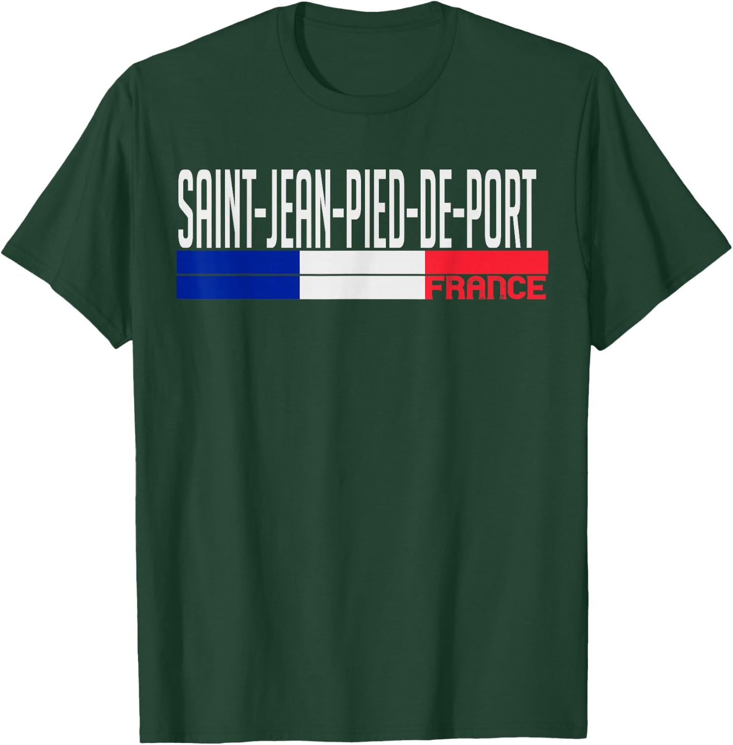 Saint-Jean-Pied-de-Port France Flag French City Pride T-Shirt - T-Shirt | Forest