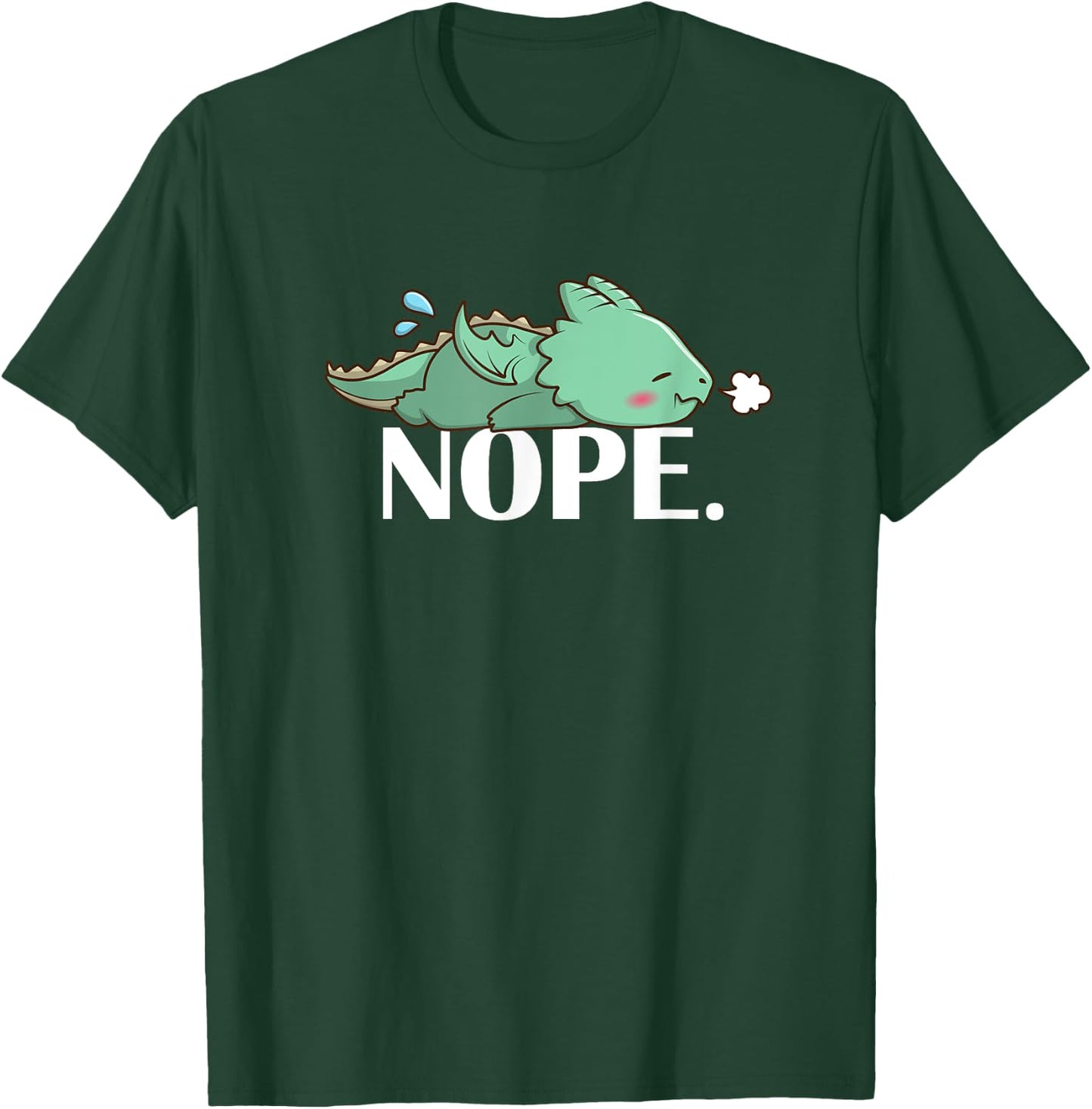Funny Chibi Kawaii Kids Napping NOPE Dragon Lover T-Shirt - T-Shirt | Forest