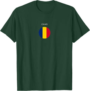 Chad Flag - Minimalist Souvenir World Travel Lover T-Shirt - T-Shirt | Forest
