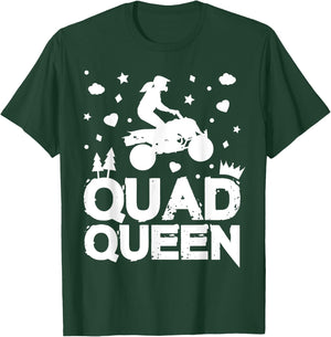 Cute ATV Four Wheeling Quad Queen Girls Offroad Riding T-Shirt - T-Shirt | Forest