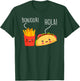 Bonjour Hola French Fries Taco Funny Language Food Pun T-Shirt - T-Shirt | Forest