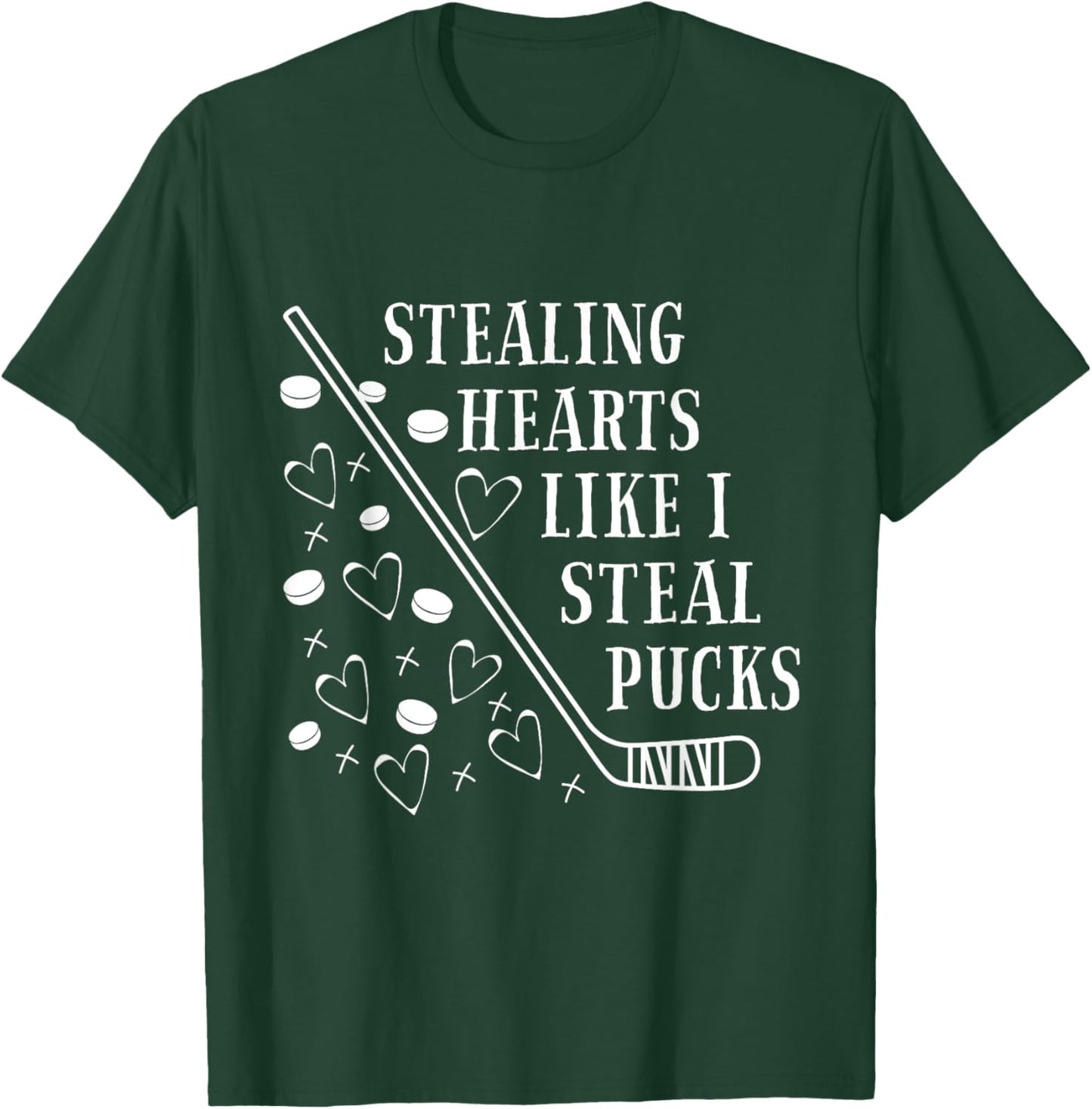 Stealing Heart Like I Steal Pucks Valentines Day Hockey kids T-Shirt - T-Shirt | Forest