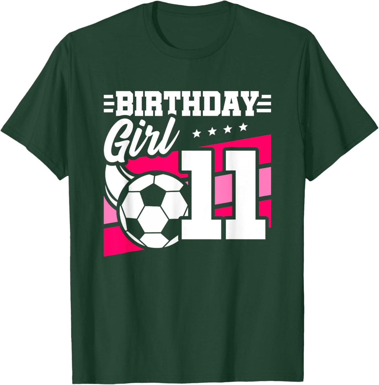 Soccer Birthday Party - 11 Year Old Girl - 11th Birthday T-Shirt - T-Shirt | Forest