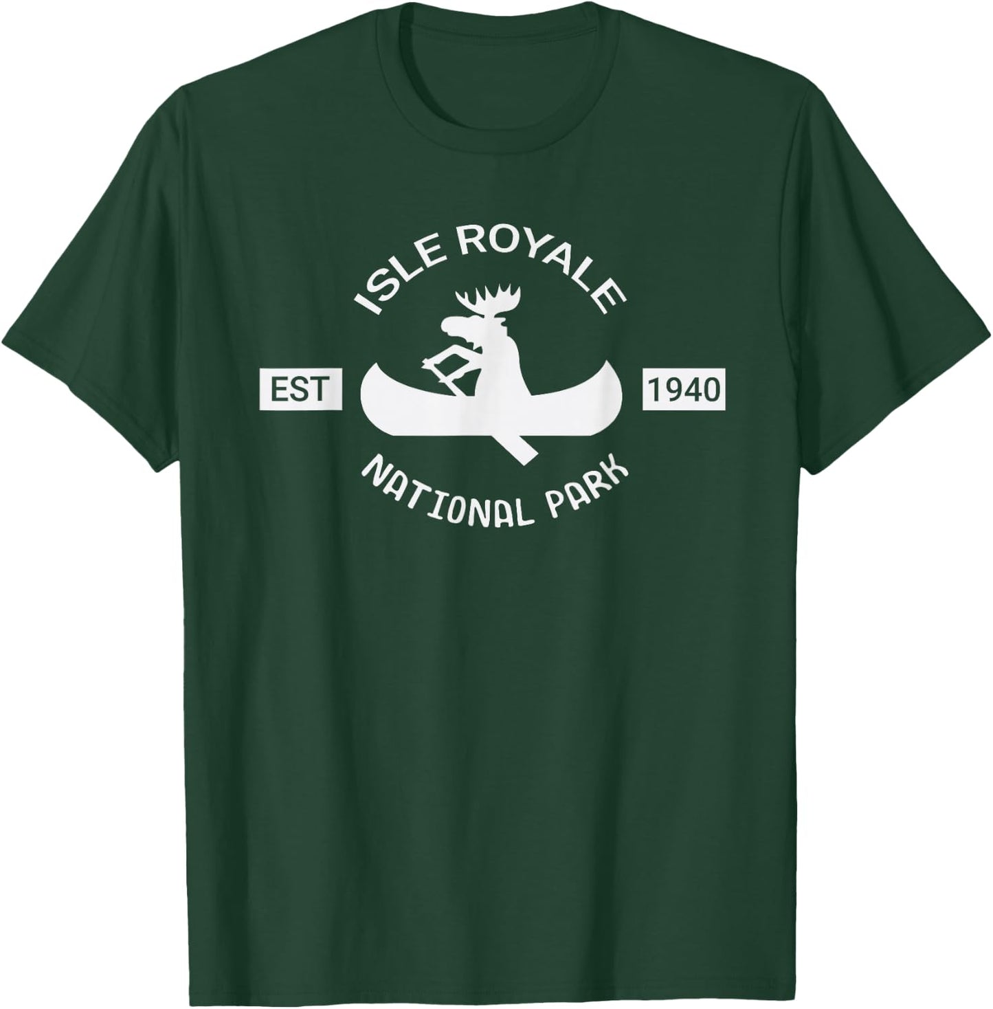 Michigan Shirt | Isle Royale National Park Moose Canoe T-Shirt - T-Shirt | Forest
