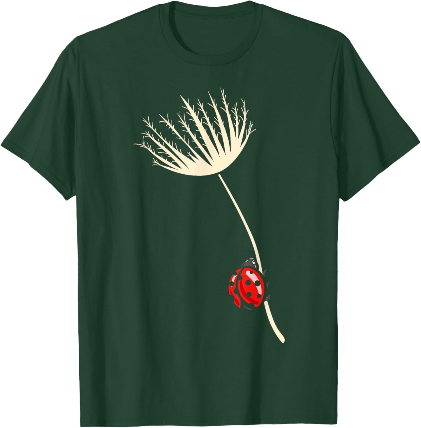 Ladybird, Dandelion, Ladybird Lover, Ladybird, Floral T-Shirt - T-Shirt | Forest