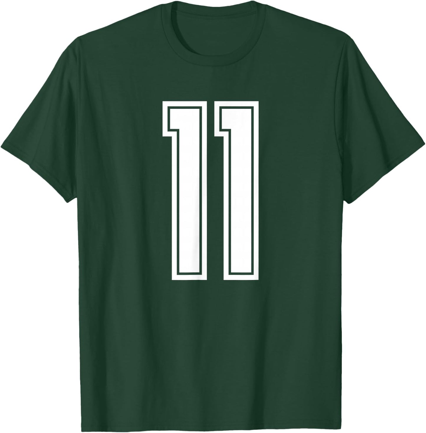 Sport Team White Number 11 T-Shirt - T-Shirt | Forest