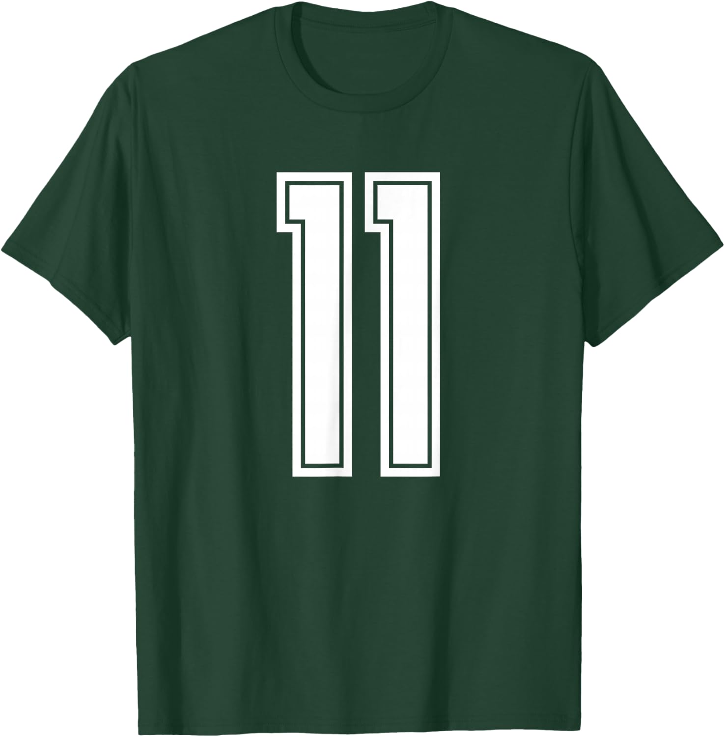 Sport Team White Number 11 T-Shirt - T-Shirt | Forest