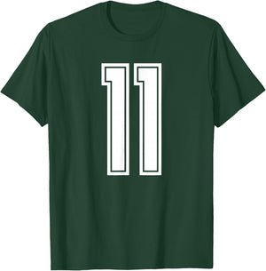 Sport Team White Number 11 T-Shirt - T-Shirt | Forest