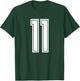 Sport Team White Number 11 T-Shirt - T-Shirt | Forest