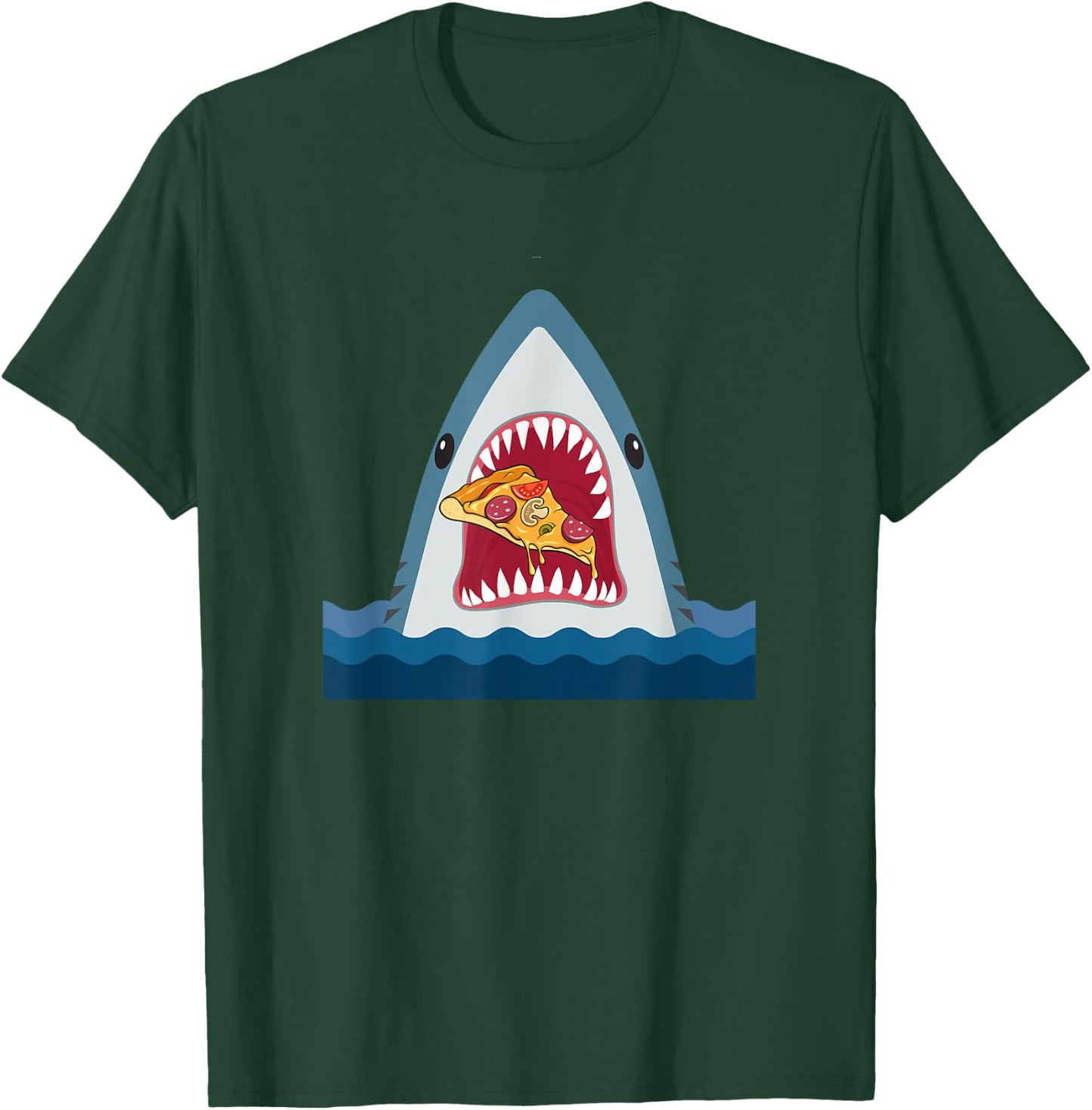 Shark Design Shark Eating Pizza Food Lover Gift T-Shirt - T-Shirt | Forest