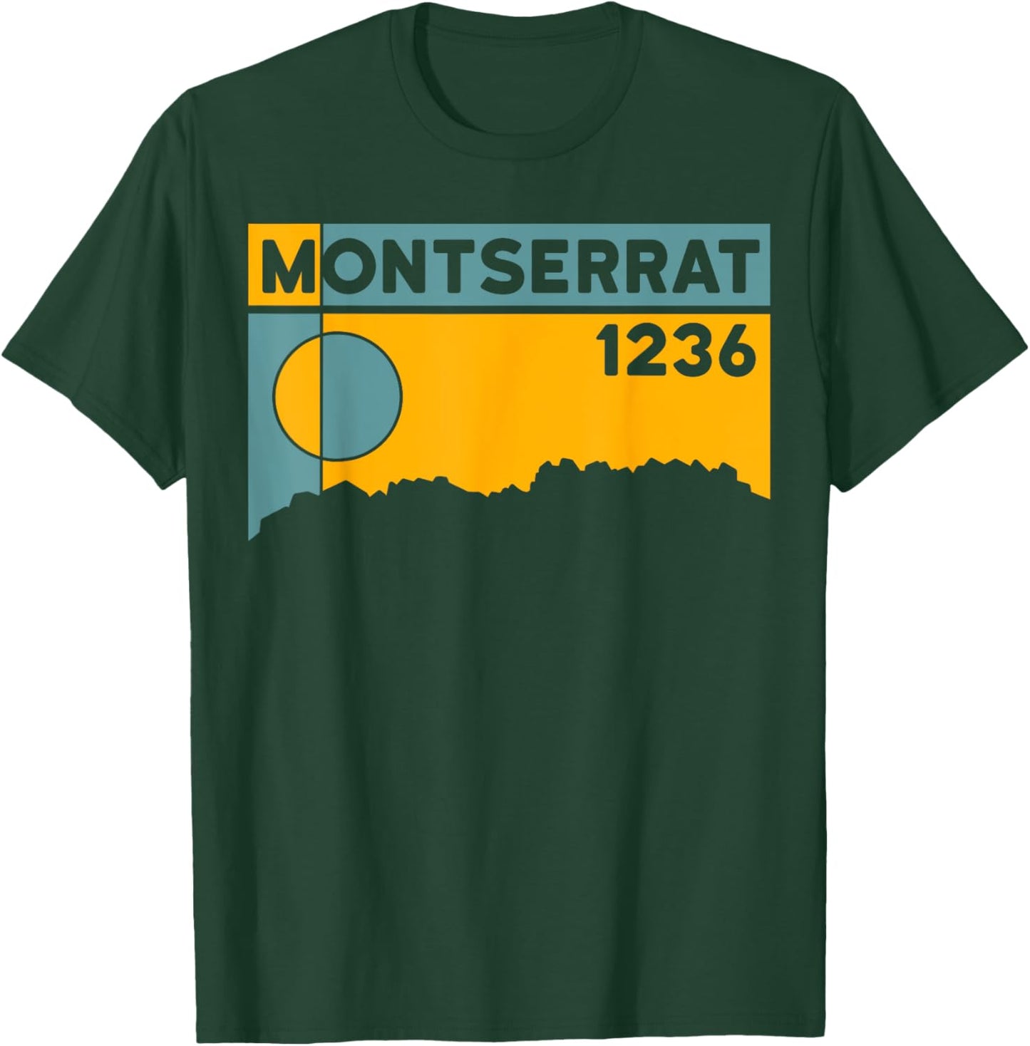 Montserrat Height Hike Monastery Barcelona Spain Hiking T-Shirt - T-Shirt | Forest
