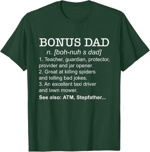 Definition Bonus Dad Stepdad Step Dad Stepfather Step Father T-Shirt - T-Shirt | Forest