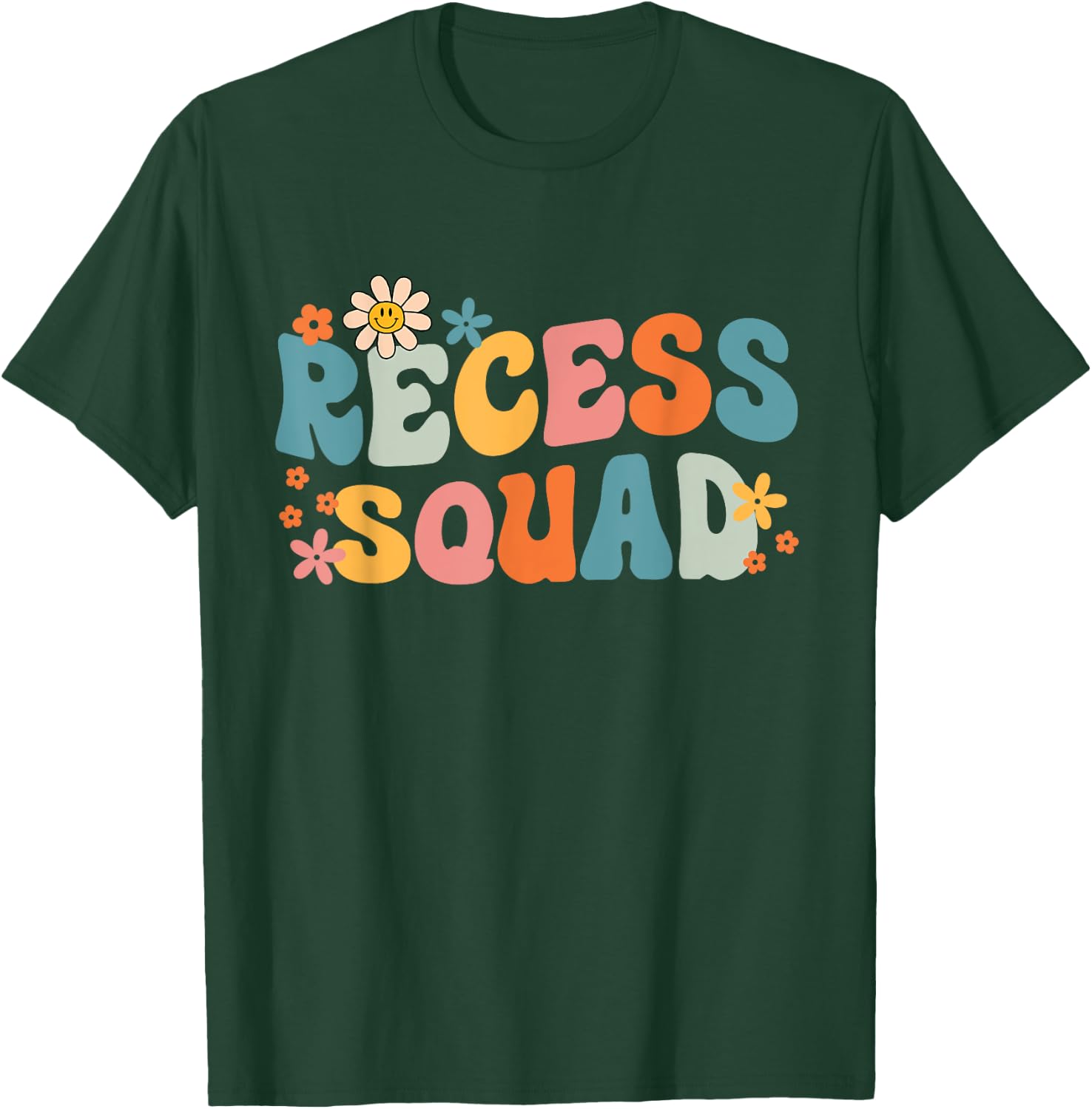 Recess Crew Squad Teachers Students Monitor Back to School Women Girls Kids T-Shirt - T-Shirt | Forest