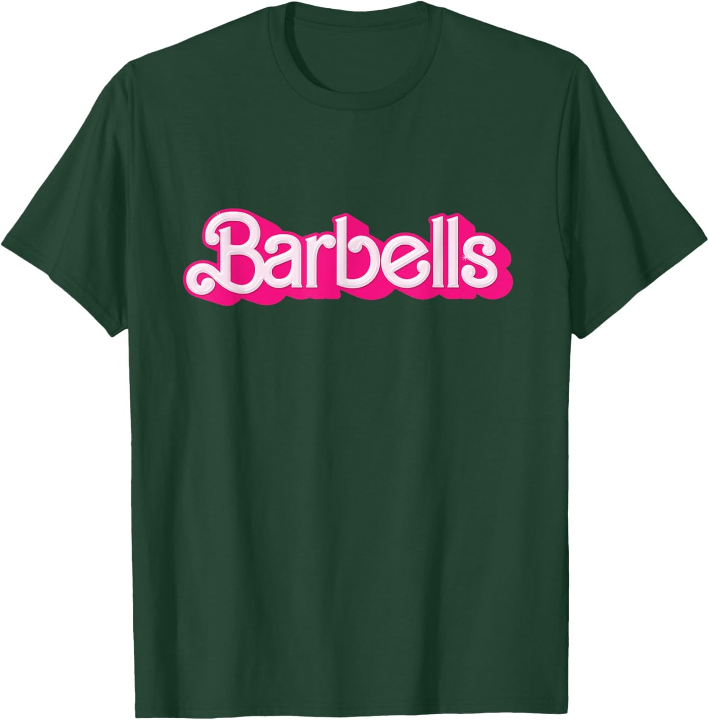 Barbells Pink Retro Gym Workout Classic Girl Gear T-Shirt - T-Shirt | Forest