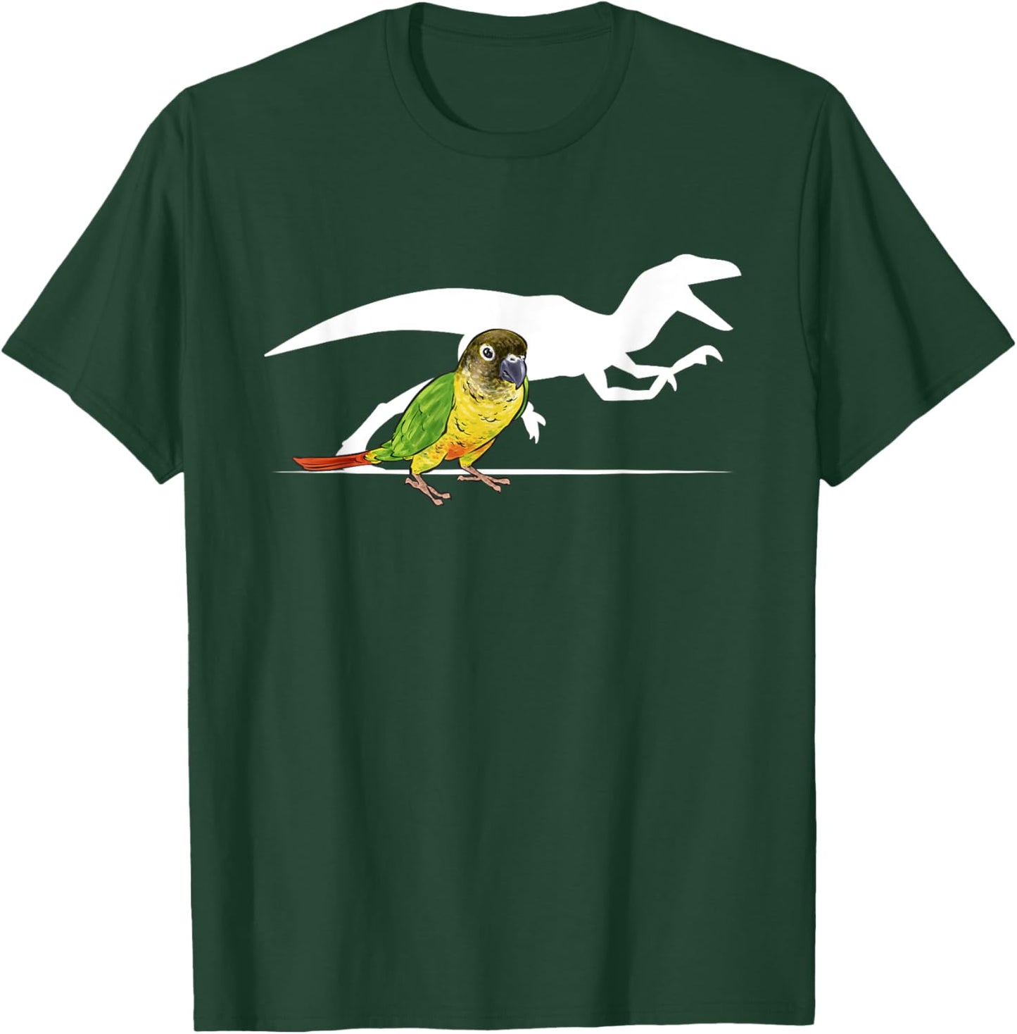 Green Cheeked Conure Raptor Dinosaur Parrot Bird Conure T-Shirt - T-Shirt | Forest