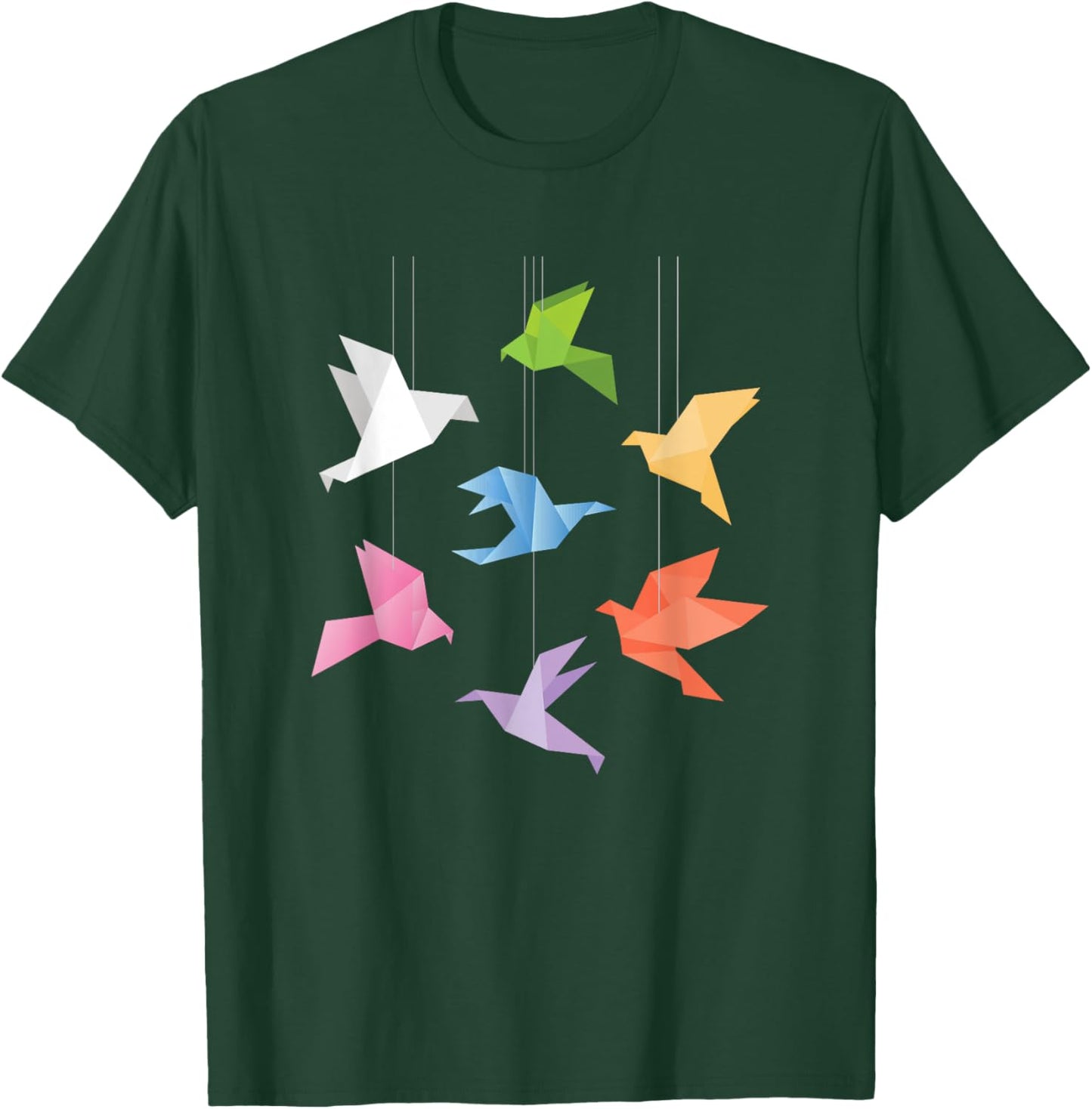 Paper Cranes - Origami Birds Origamist Paper Folding Artist T-Shirt - T-Shirt | Forest