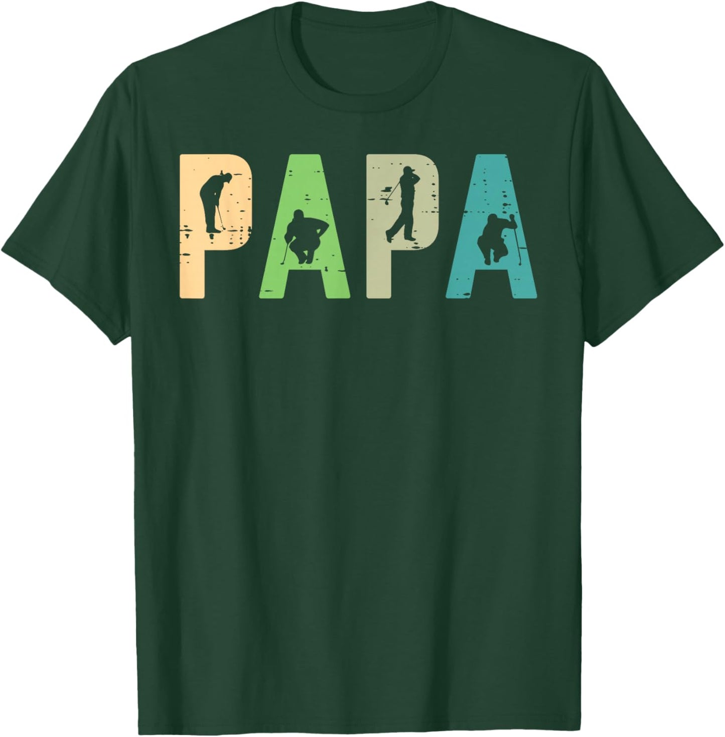 Papa Golf Silhouette Cool Golfing Sport Golfer Dad Daddy Men T-Shirt - T-Shirt | Forest