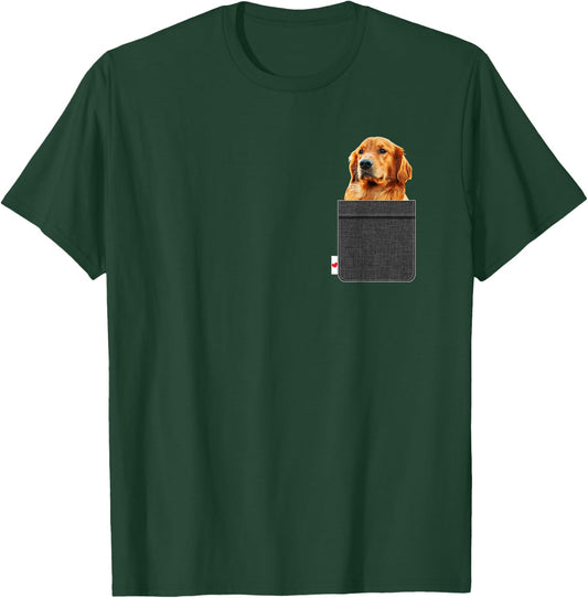 Golden Retriever in Pocket Funny Dog Lover T-Shirt - T-Shirt | Forest