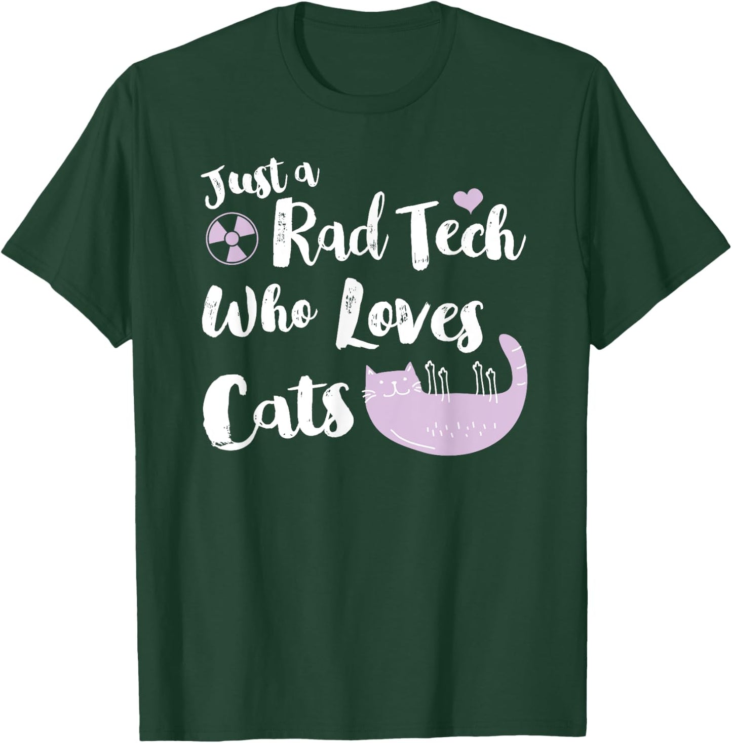 Rad Tech Loves Cats, Radiology Tech Cat Lover X-Ray Gift Men Women T-Shirt - T-Shirt | Forest