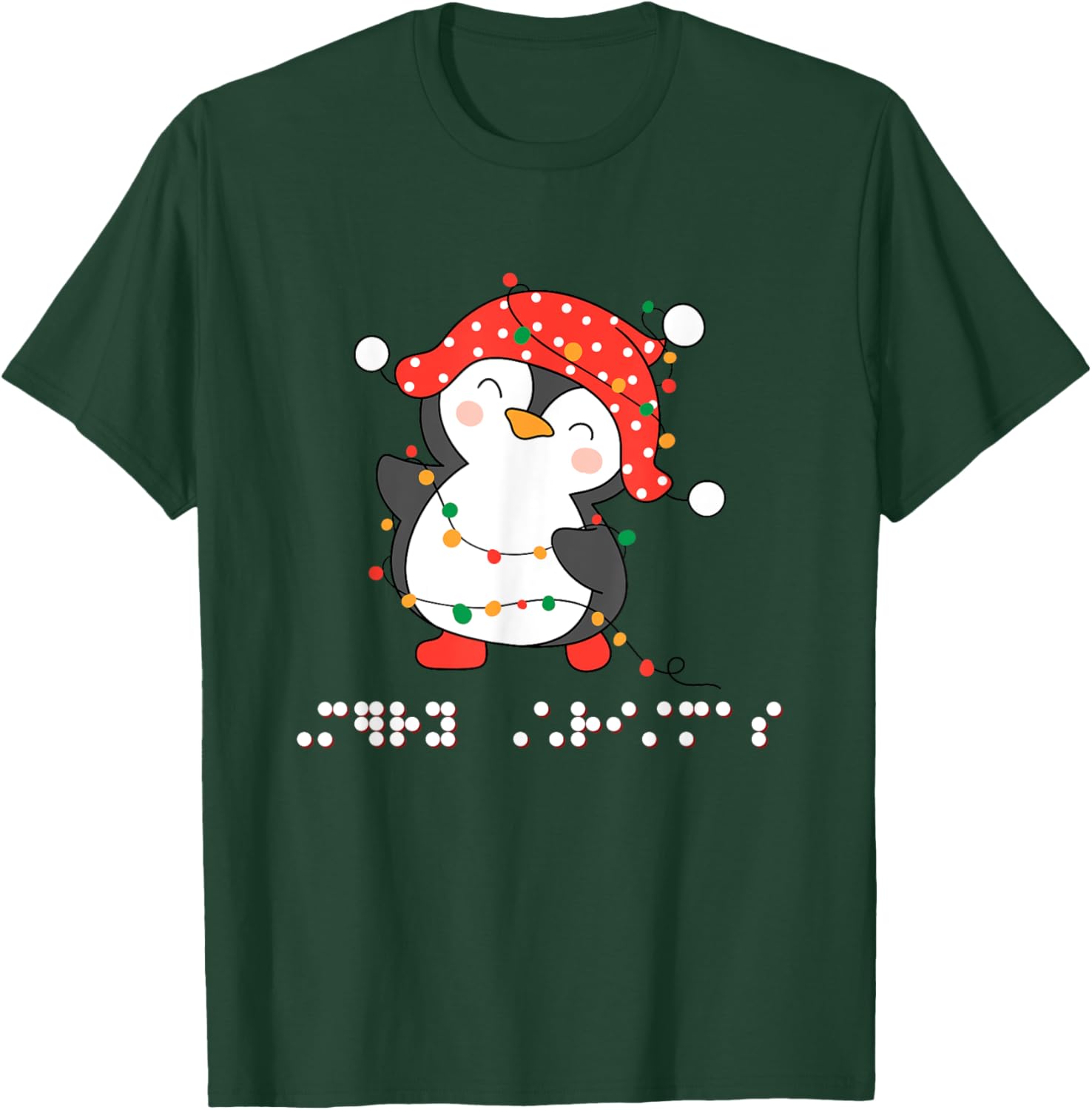 Sim Braille Christmas Clothing Accessories Kids Teacher TVI T-Shirt - T-Shirt | Forest