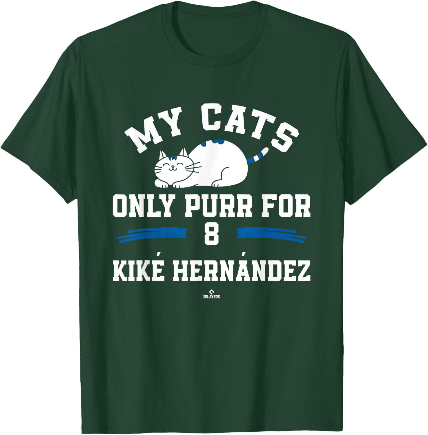 Cat Lovers for Kiké Hernández Los Angeles Baseball MLBPA T-Shirt - T-Shirt | Forest