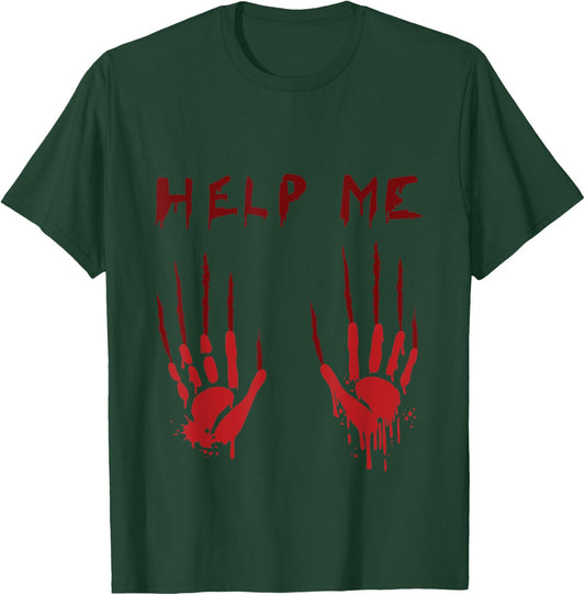 Help Me Halloween Bloody Creepy Horror Movie T-Shirt - T-Shirt | Forest