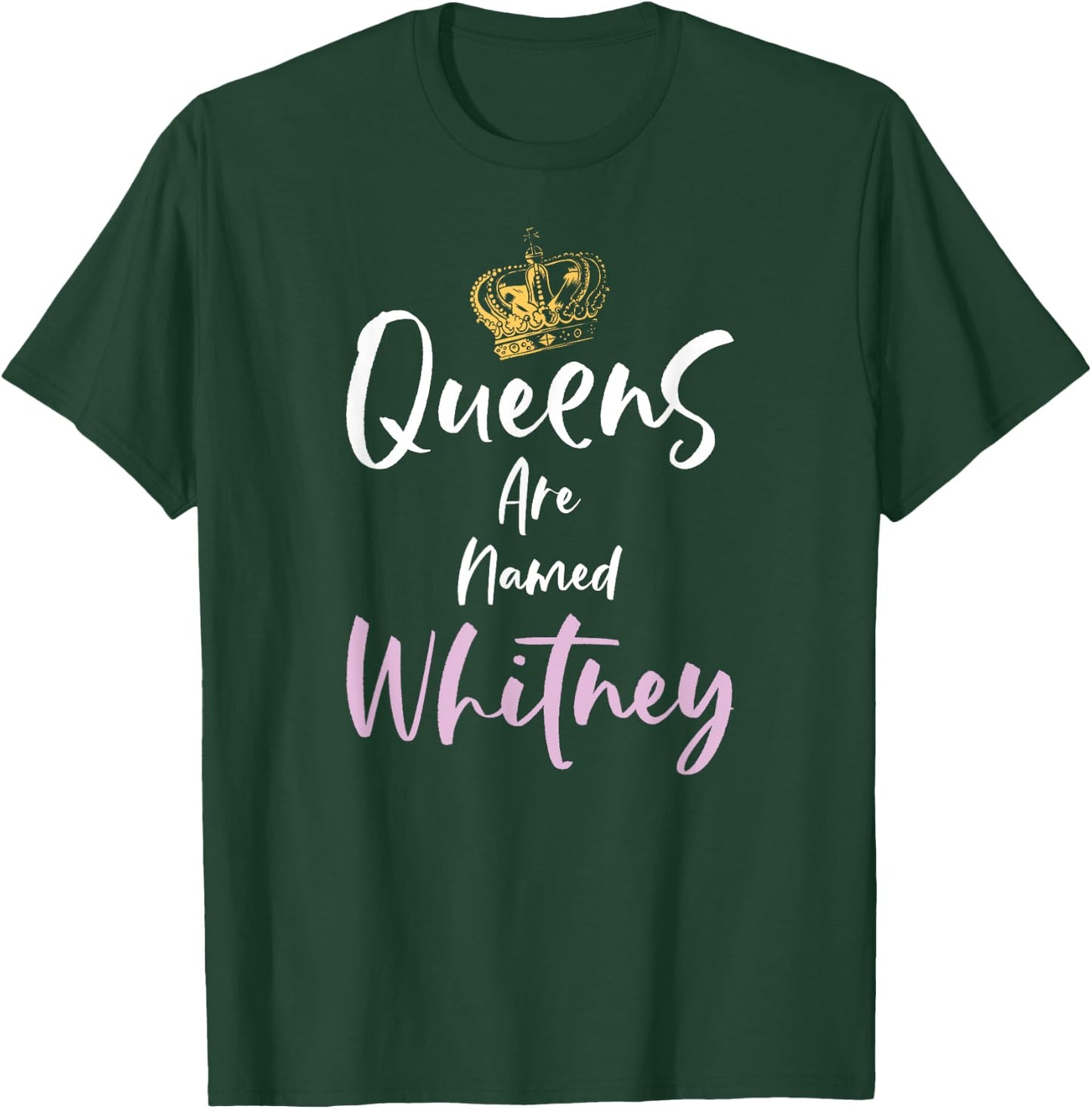 Whitney Name Queen Personalized Women Girl Cute Pink Black T-Shirt - T-Shirt | Forest