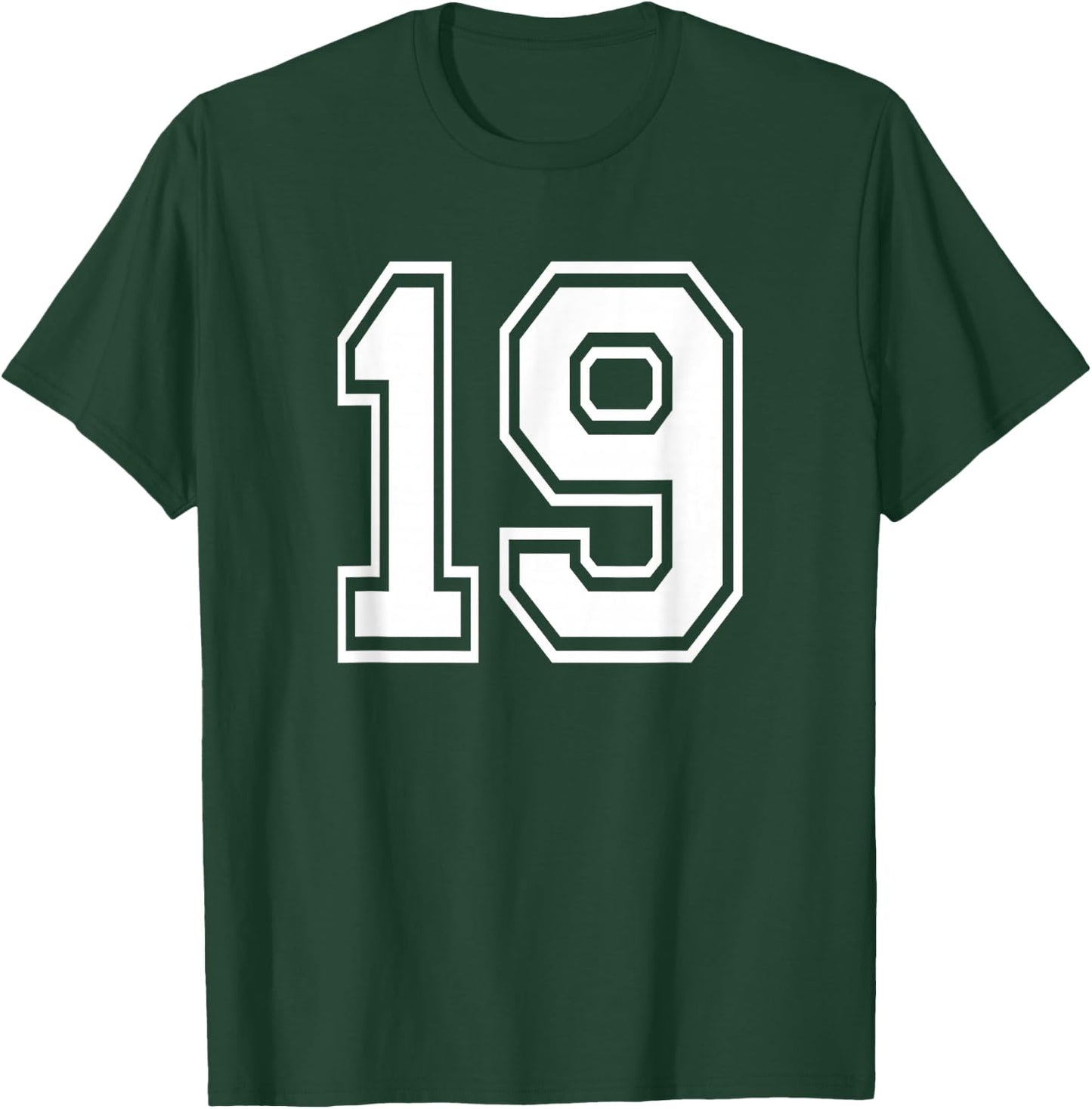 Number 19 Birthday Gift Sports Player Team Numbered Jersey T-Shirt - T-Shirt | Forest