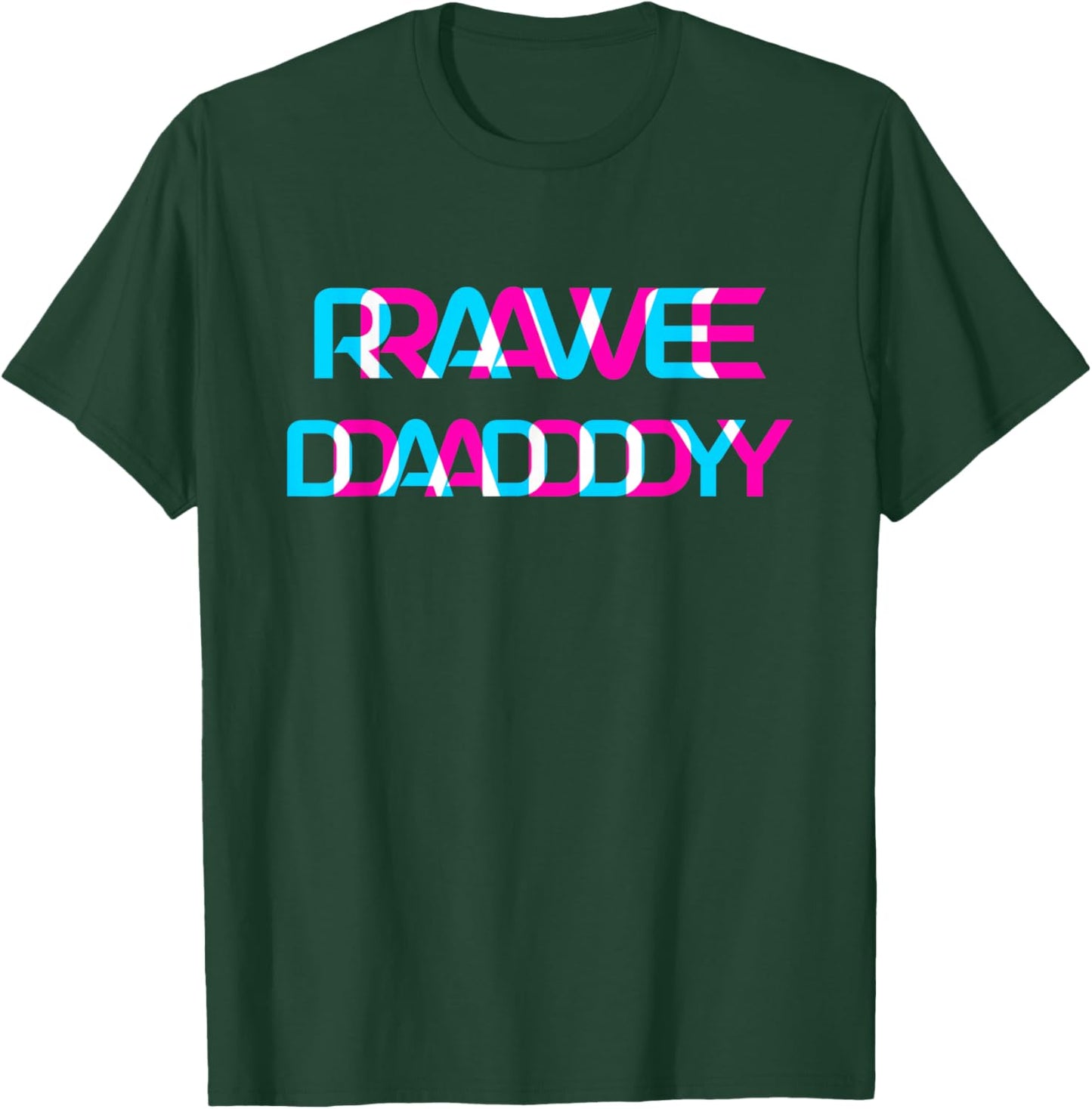 Rave Daddy EDM Music Festival Glitch Optical Illusion Trippy T-Shirt - T-Shirt | Forest