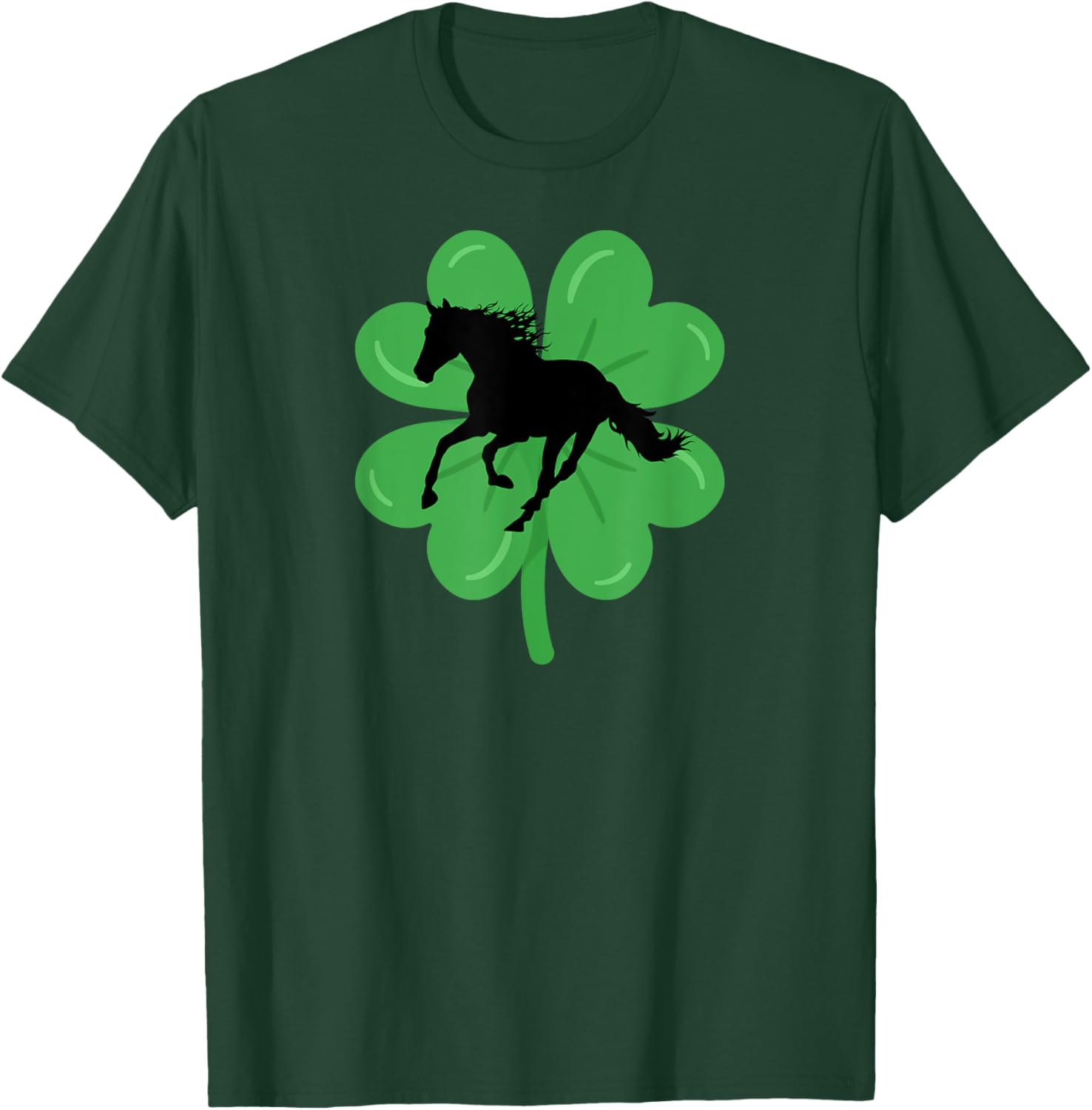St Patricks Day Horse Lover Equestrian Rider Women Teen Girl T-Shirt - T-Shirt | Forest