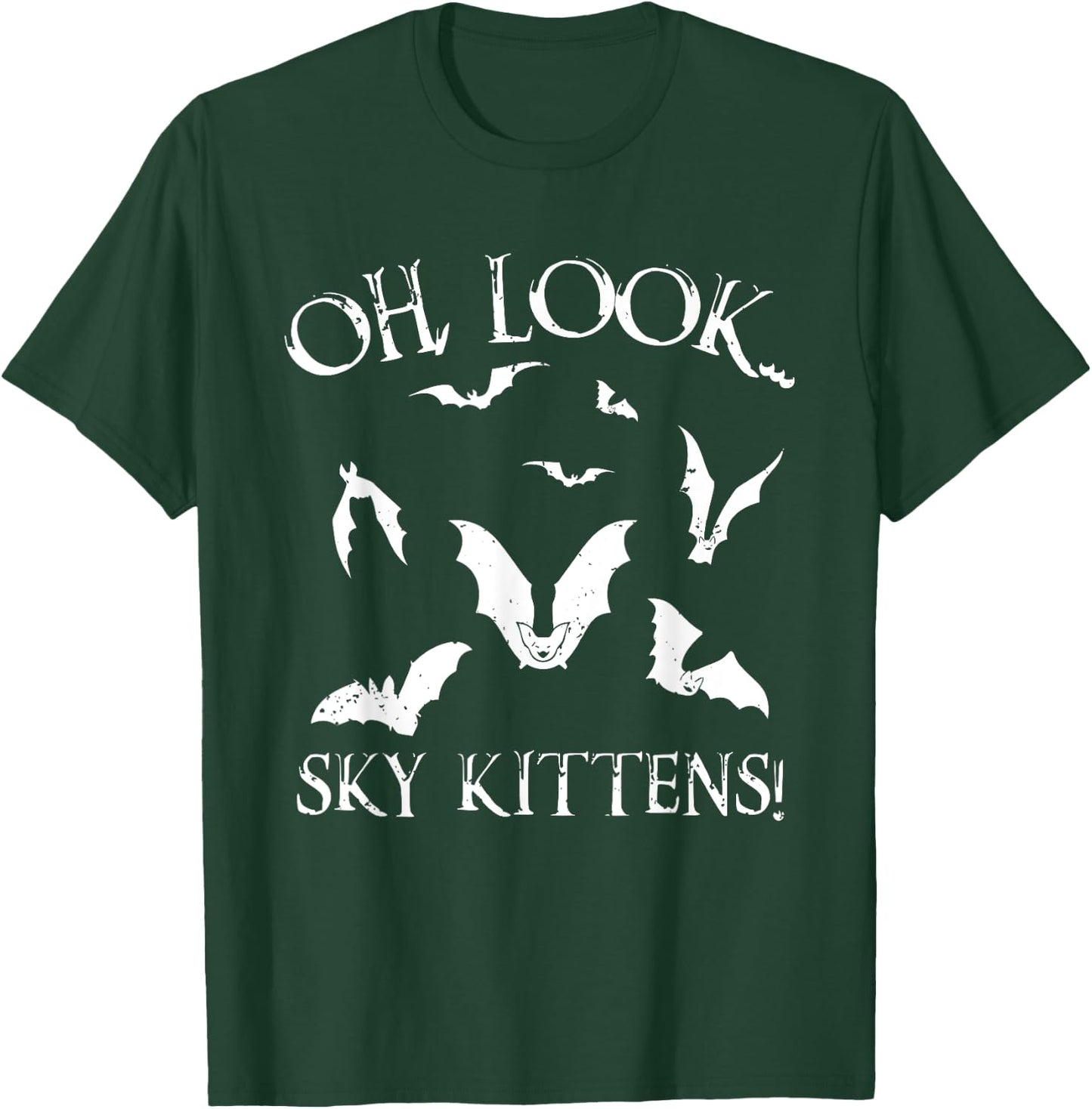 Funny Bat Lover Gift Women Cool Sky Kittens Horror Small T-Shirt - T-Shirt | Forest