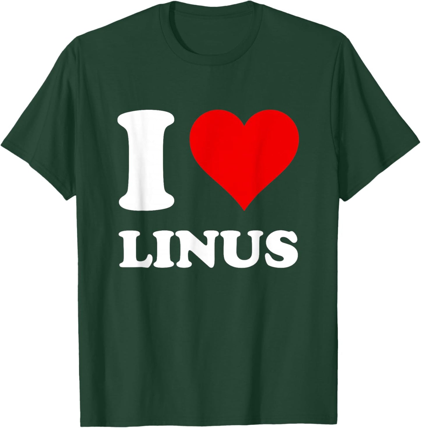 Red Heart I Love Linus T-Shirt - T-Shirt | Forest