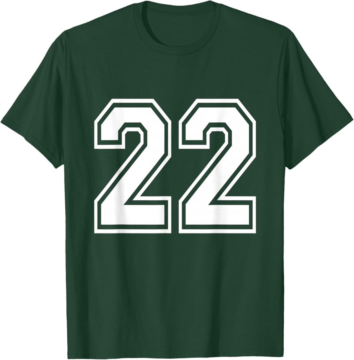 Number 22 Varsity Sports Team Jersey 22nd Birthday 22 Years T-Shirt - T-Shirt | Forest