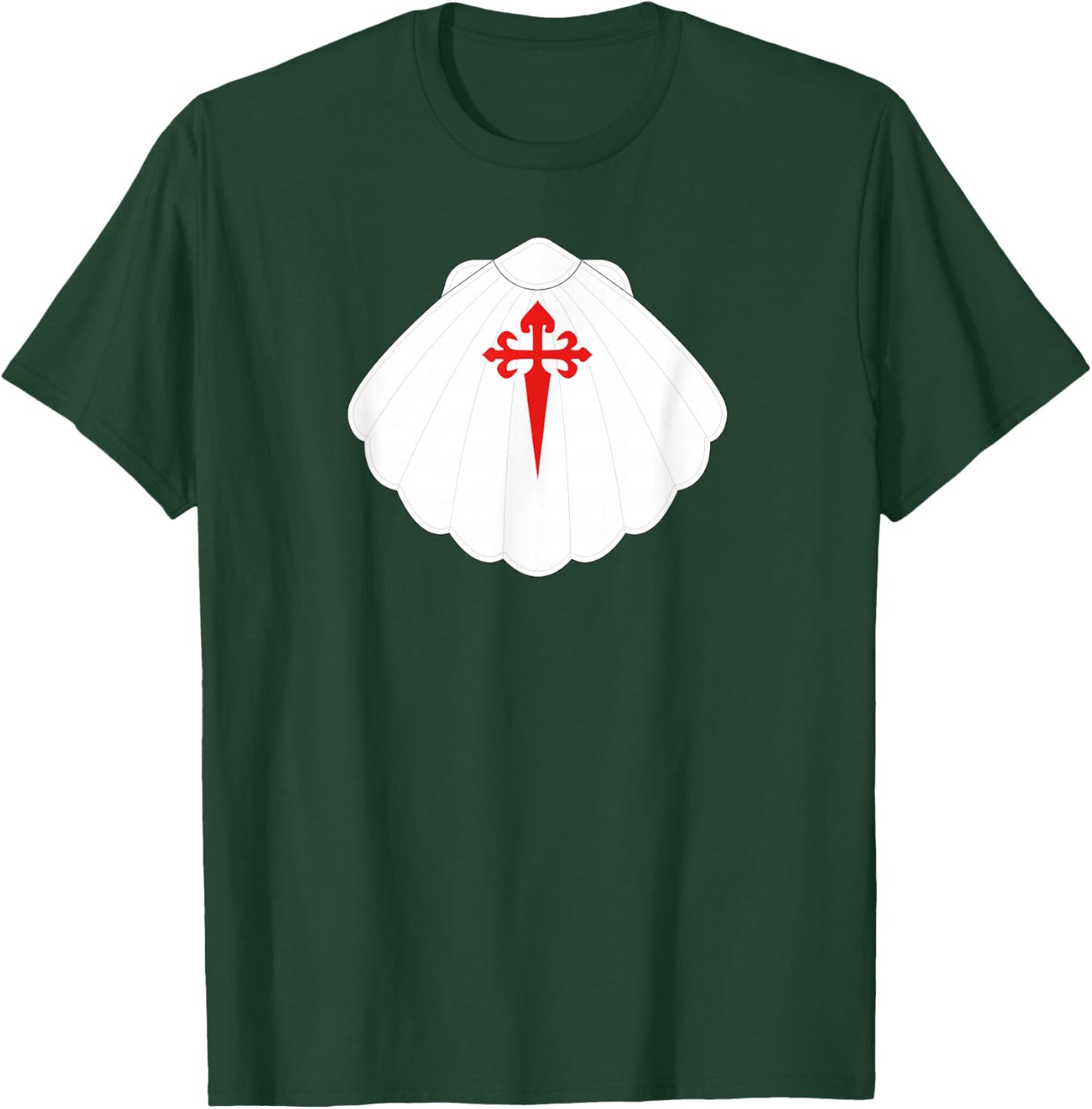 Camino de Santiago Pilgrims Way of Saint James Shell Symbol Gift T-Shirt - T-Shirt | Forest