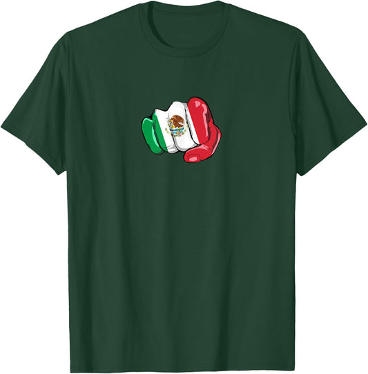 Mexican flag Respect Universal Language Hand Fist Gift T-Shirt - T-Shirt | Forest