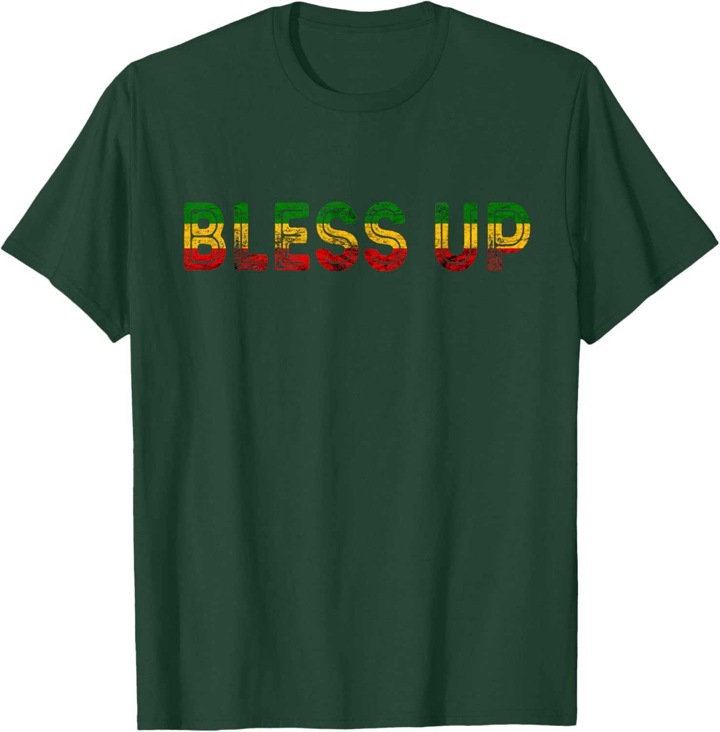 Rasta Reggae Bless Up Reggae Music Lover Rastafarian Jamaica T-Shirt - T-Shirt | Forest