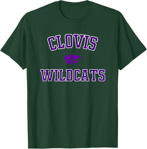 Clovis Wildcats Logo Varsity HS T-Shirt - T-Shirt | Forest