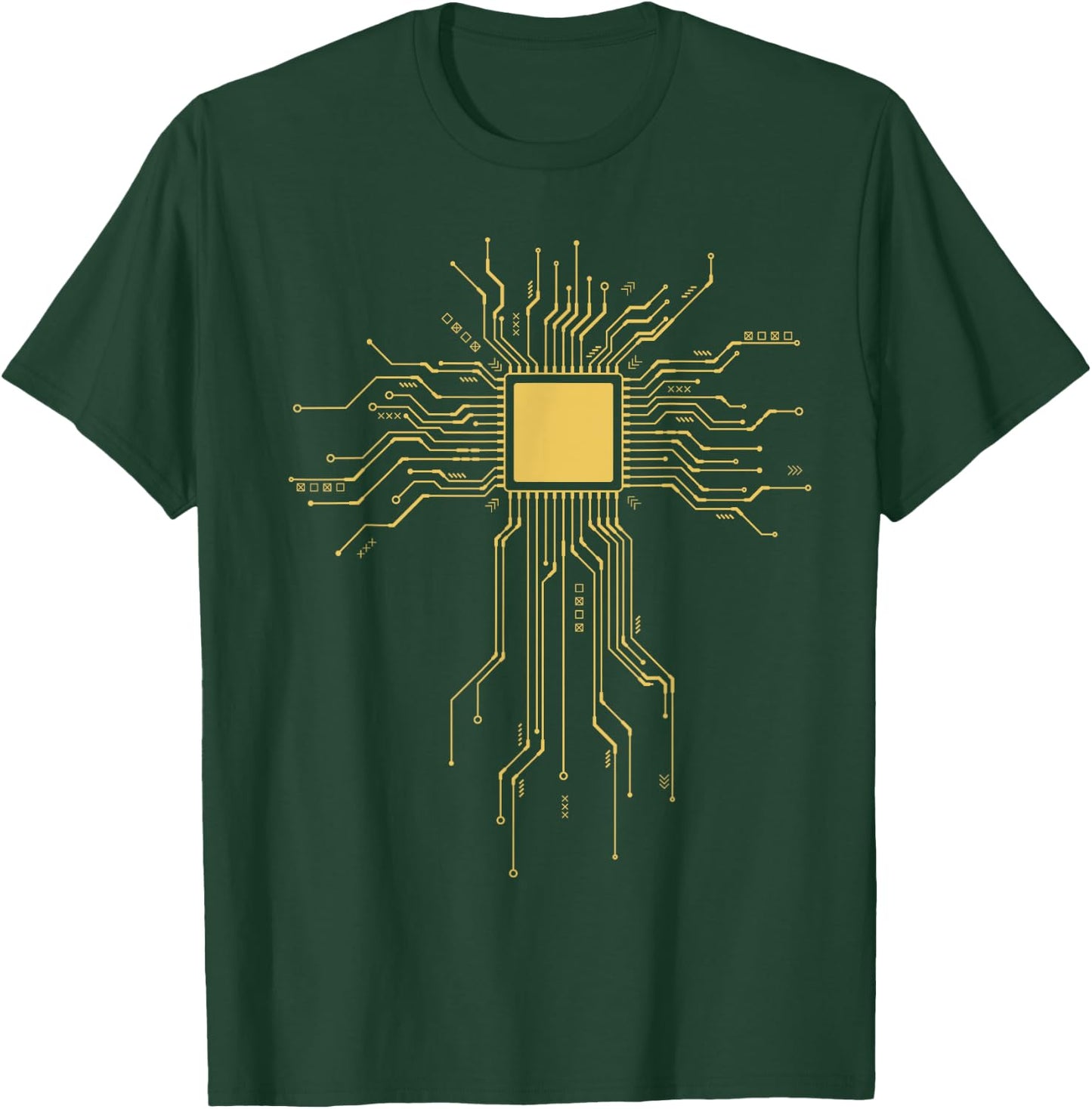 Computer Geek CPU Processor PCB Board Gamer Programmer T-Shirt - T-Shirt | Forest