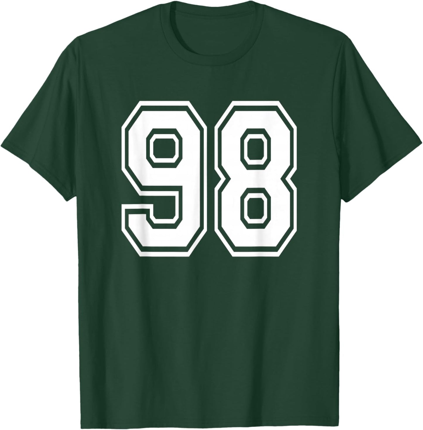 Number 98 98th Birthday Gift Player Team Numbered Jersey T-Shirt - T-Shirt | Forest