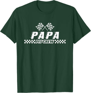 Pit Crew Papa Birthday Costume For Race Car Parties T-Shirt - T-Shirt | Forest