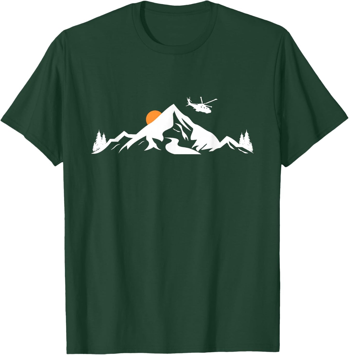 Helicopter Pilot Mountains Aviation Aircraft Chopper T-Shirt - T-Shirt | Forest