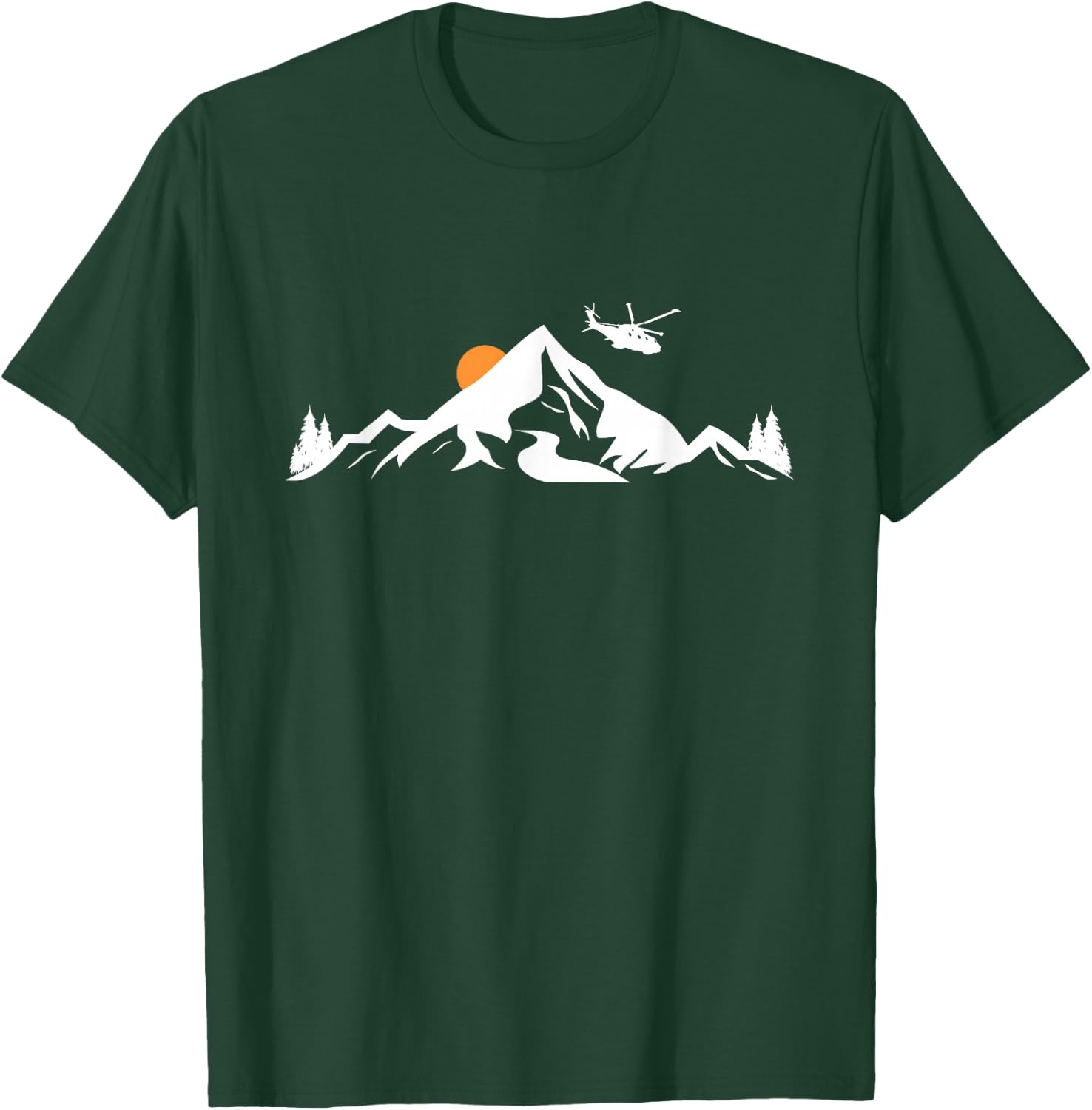 Helicopter Pilot Mountains Aviation Aircraft Chopper T-Shirt - T-Shirt | Forest