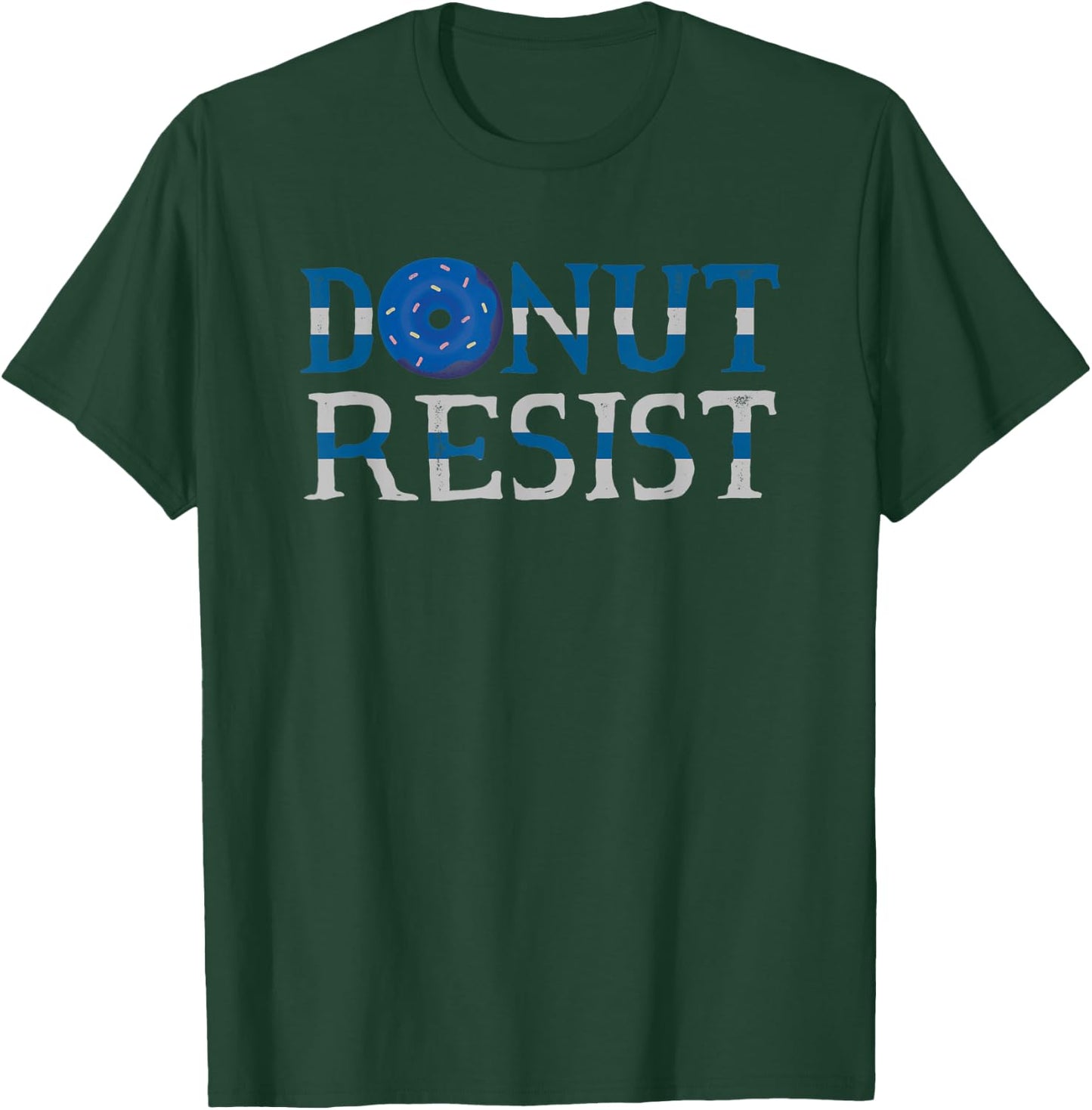 Thin Blue Line Police Officer Donut Resist T-Shirt - T-Shirt | Forest