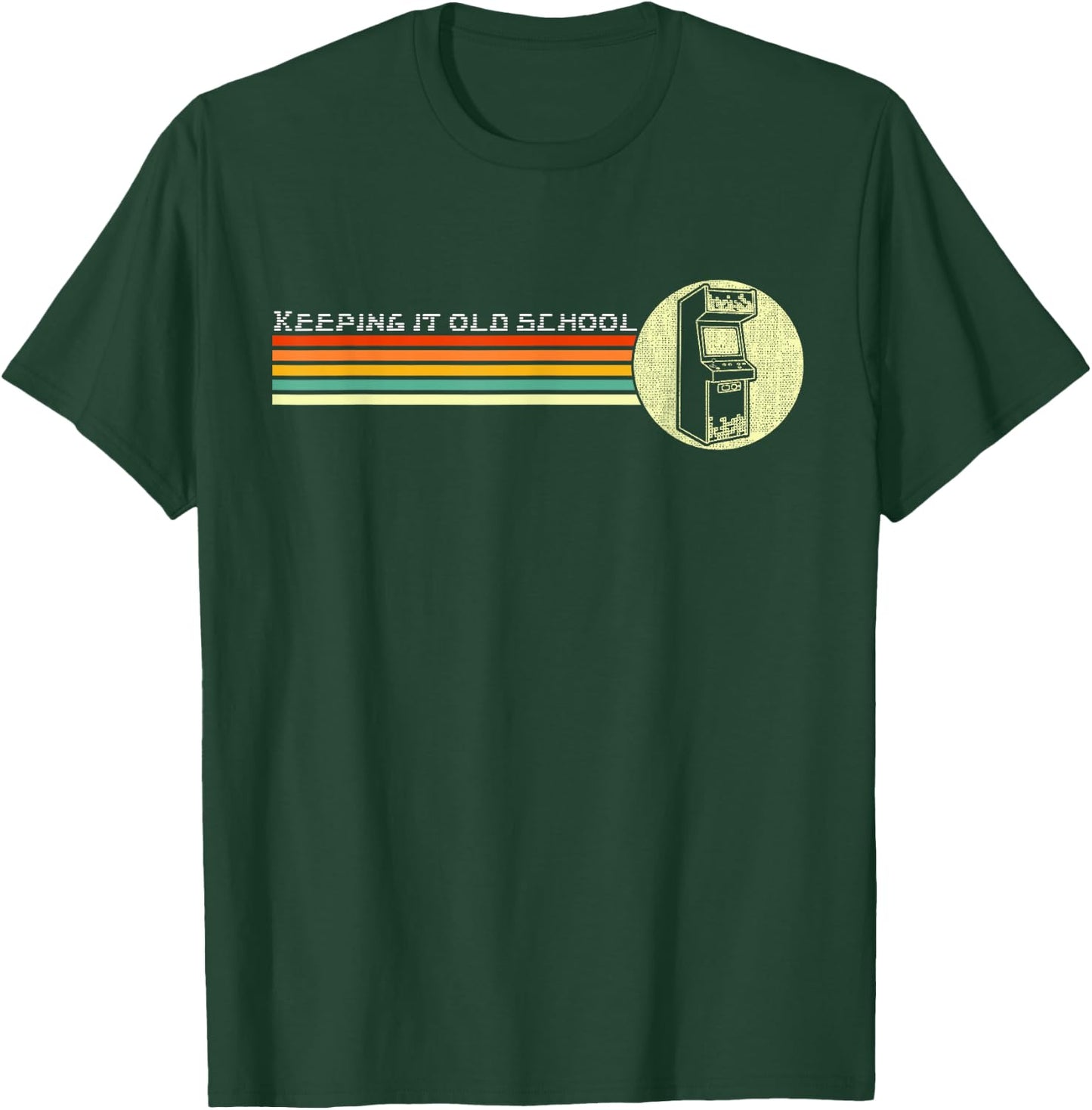 80s Video Game Vintage Retro Arcade Old School T-Shirt - T-Shirt | Forest