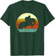 English Horse Show Jumping on Retro Sun Style T-Shirt - T-Shirt | Forest