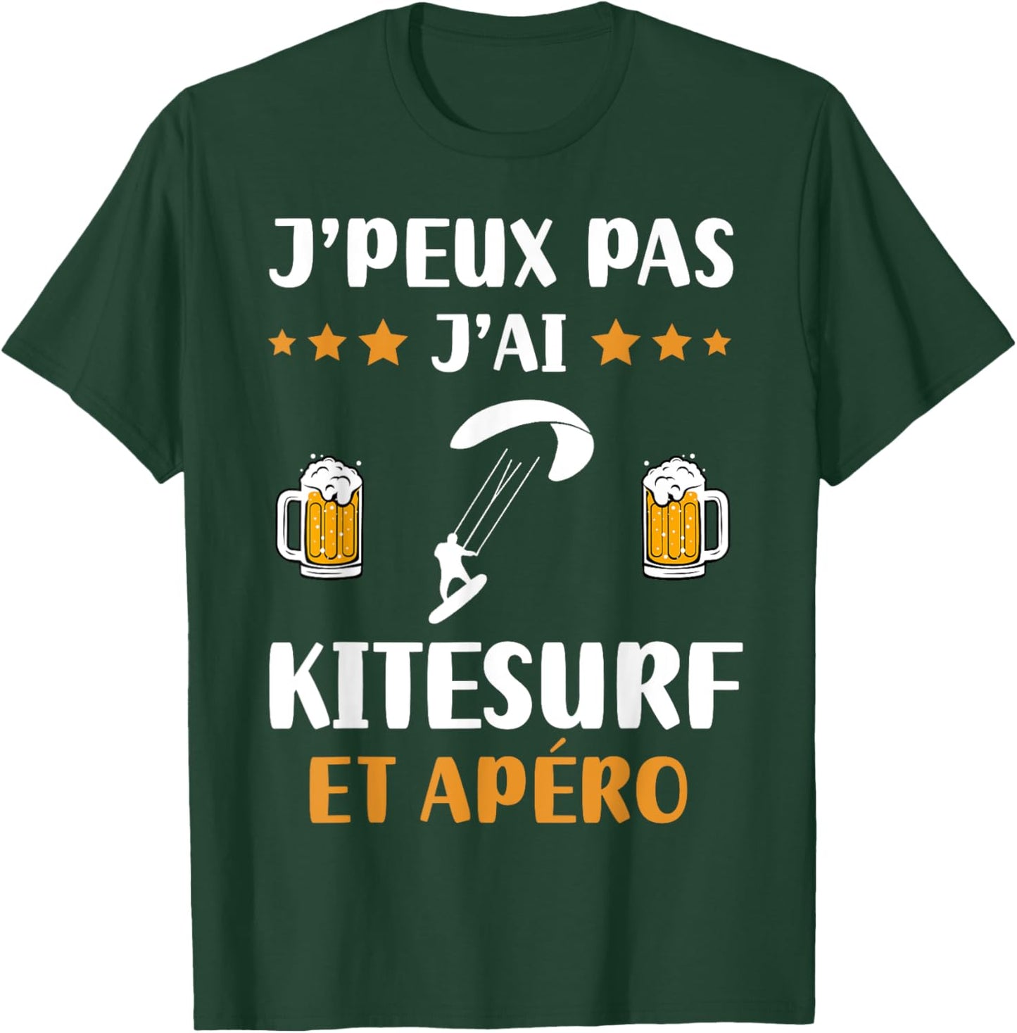 Je peux pas j'ai Kitesurf et apéro humour Kitesurfing , Black, S T-Shirt - T-Shirt | Forest