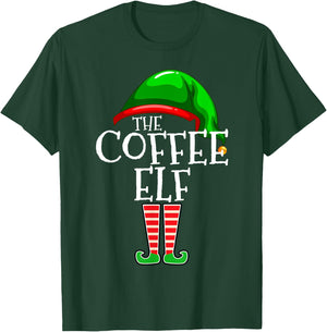The Coffee Elf Group Matching Family Christmas Funny T-Shirt - T-Shirt | Forest